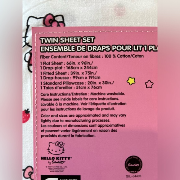 Hello Kitty Twin sheet set NWT - Picture 3 of 3